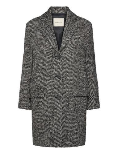 GANT Heritage Herringb Coat Svart