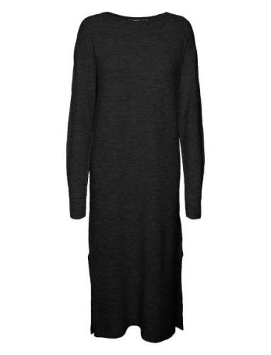 Vero Moda Vmlefile Ls Boatneck Calf Dress Noos Svart