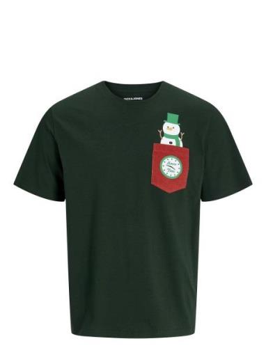 Jack & J S Jjxmas Pocket Tee Ss Crew Neck Jnr Grön