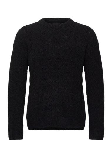 Scotch & Soda Round Neck Extra Dropped Shoulder Chenille Cable Sweater...