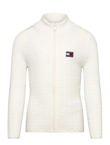 Tommy Jeans Tjw Zip-Thru Cable Cardigan Kräm