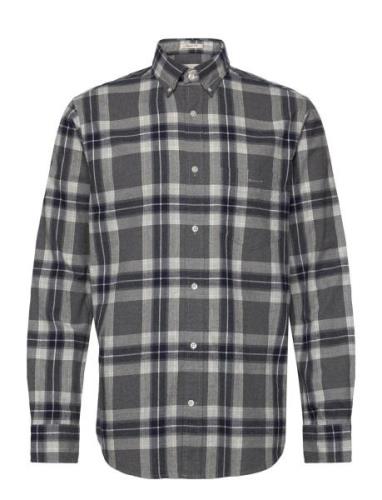 GANT Reg Tartan Melange Check Shirt Svart