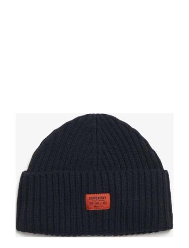 Superdry Workwear Knitted Beanie Hat Marinblå