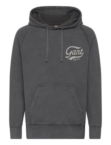 GANT Heavy Wash Hoodie Grå