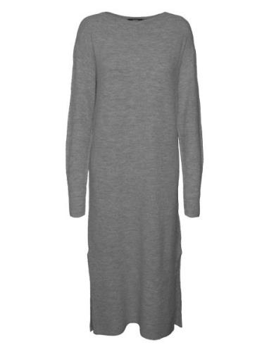 Vero Moda Vmlefile Ls Boatneck Calf Dress Noos Grå