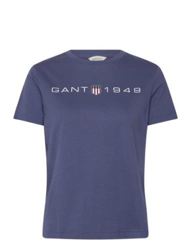 GANT Reg Printed Graphic T-Shirt Blå