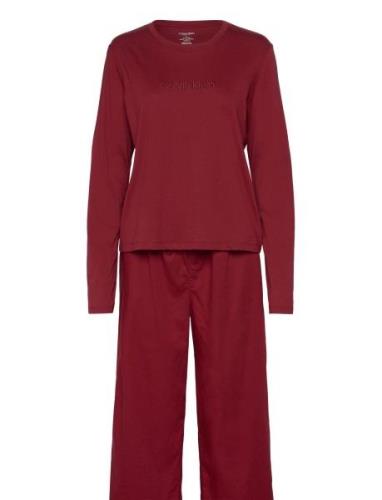 Calvin Klein L/S Sleep Set Burgundy