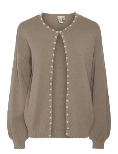 YAS Yasfonny Ls Pearl Knit Cardigan S. - D2D Beige