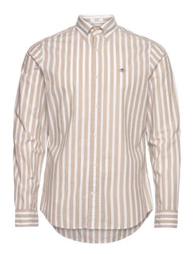 GANT Slim Wide Poplin Stripe Shirt Beige