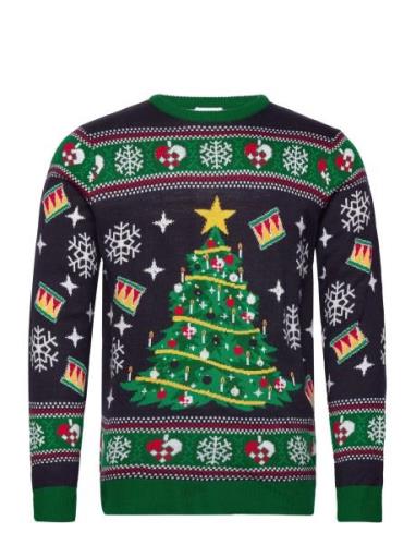 Christmas Sweats Christmas Tree Sweater Led Marinblå