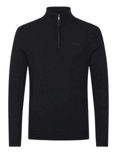 Superdry Essential Emb Knit Half Zip Svart