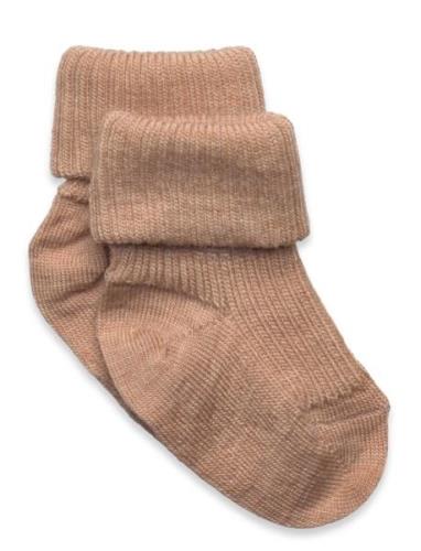 Mp Denmark Wool Rib Baby Socks Brun