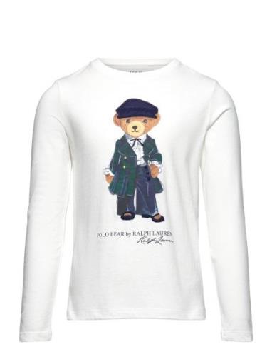 Ralph Lauren Kids Polo Bear Cotton Jersey Long-Sleeve Tee Vit