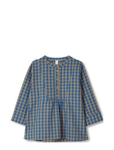 Juna Bæk&Bølge Irene Shirt M/L Blue/Ochre Blå