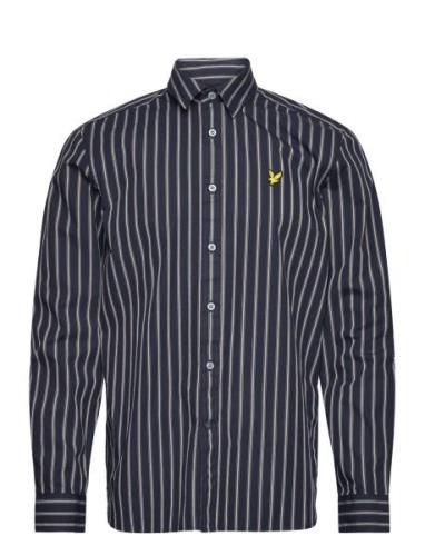 Lyle & Scott Multi Stripe Shirt Marinblå