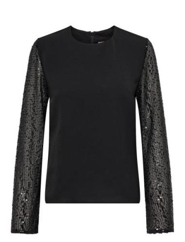 ONLY Onlthalia Life Ls Sequins Mix Top Wvn Svart