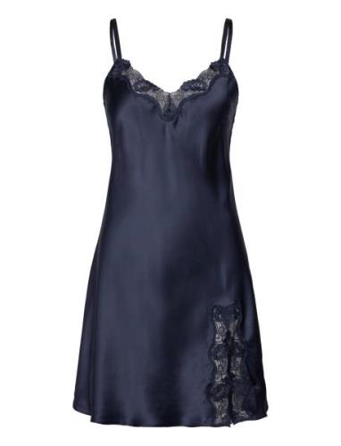 Lady Avenue Pure Silk - Slip W.lace Marinblå