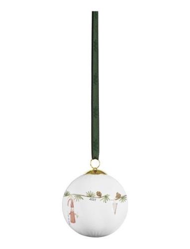 Kähler Hammershøi Christmas Bauble 2024 Ø6 Cm White W. Deco Vit