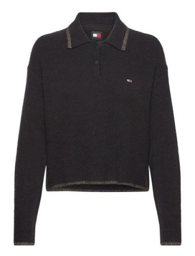 Tommy Jeans Tjw Glitter Polo Sweater Svart