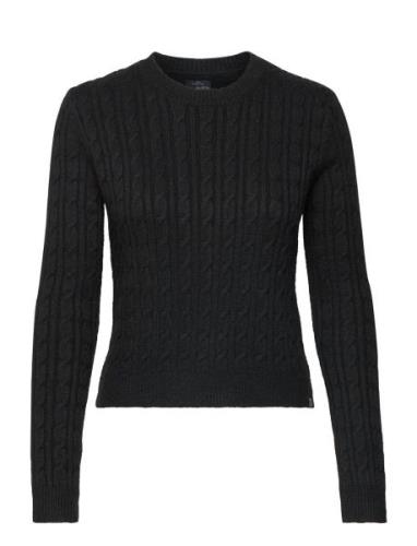 Superdry Fitted Cable Crew Neck Jumper Svart