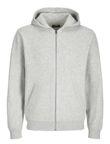 Jack & J S Jcocaleb Knit Zip Hoodie Bf Grå