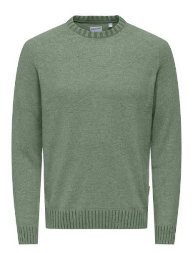 ONLY & SONS Onseddy Reg 7 Wool Crew Knit Grön