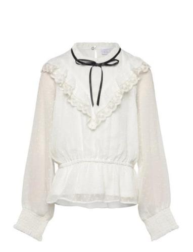 Lindex Blouse White With Bow Vit