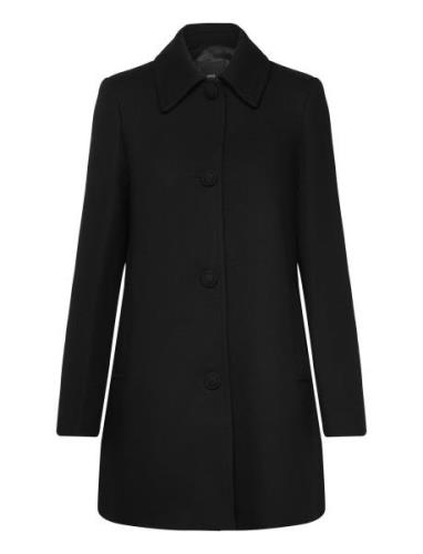 Mango Straight-Fit Coat With Buttons Svart