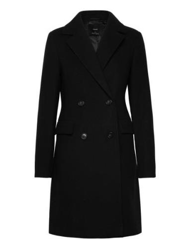 Mango Double-Breasted Wool Coat Svart