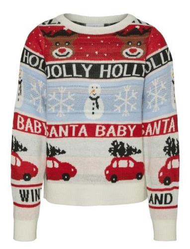 Vero Moda Girl Vmholly Jollyflakes Ls Pull Xmas Girl Kräm