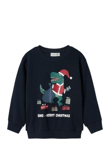 Name It Nmmvismas Ls Nreg Sweat Bru Marinblå