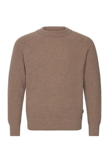 Pompeii Ribbed Beige Wool Knit Sweater Beige