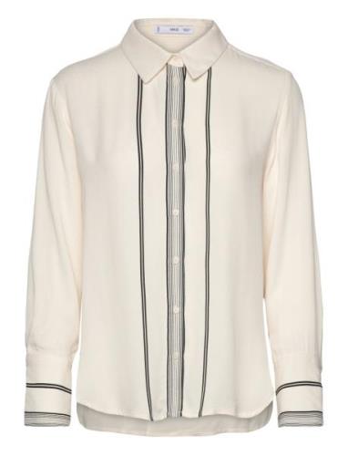 Mango Shirt With Contrasting Details Kräm