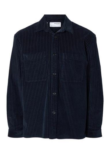 Selected Homme Slhpeder-Cordruroy Overshirt Ls Marinblå