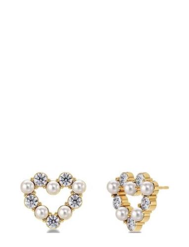 Edblad Affinity Pearl Heart Studs Guld