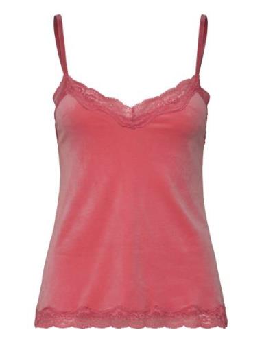 Hunkemöller Cami Velours Scallop Lace Röd