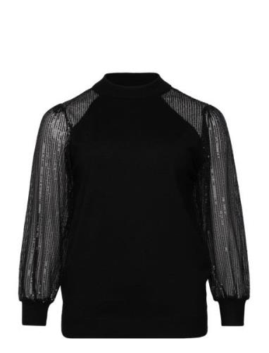 ONLY Carmakoma Carnaja Ls Sequins High Neck Knt Svart