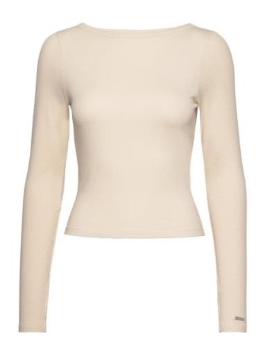 Aim´n Ease Ribbed Long Sleeve Top Kräm