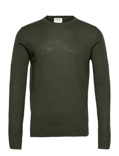 Lindbergh Merino Knit O-Neck Grön