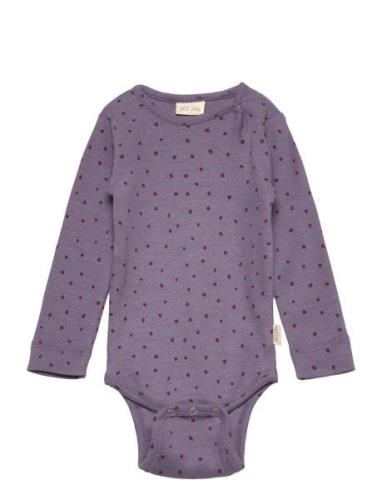 Petit Piao Body L/S Modal Dot Lila