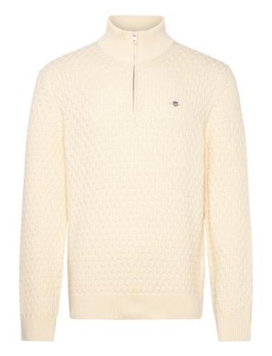 GANT Textured Cotton Half Zip Kräm