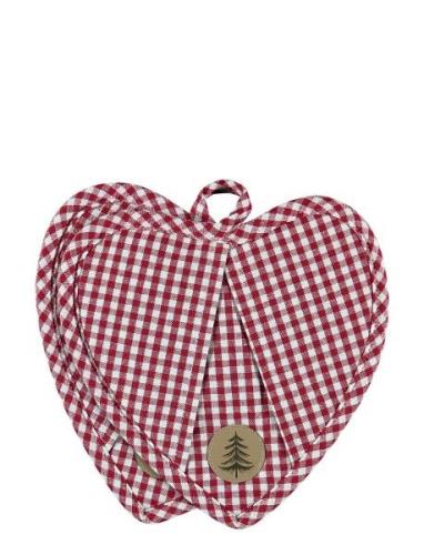 Noble House Pan Holder Heart Check 2-P Röd