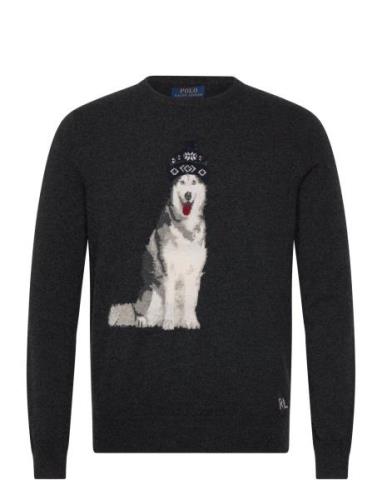 Polo Ralph Lauren Dog-Intarsia Cashmere Sweater Svart