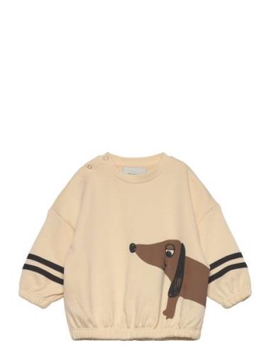 Mini Rodini Dog Sp Stripes Sweatshirt Kräm