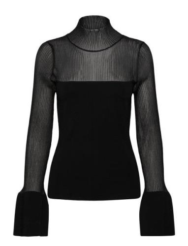 Malina Millie Sheer Knitted Top Svart