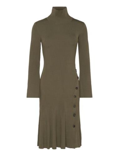 Malina Polly Knitted Midi Dress Khaki Green