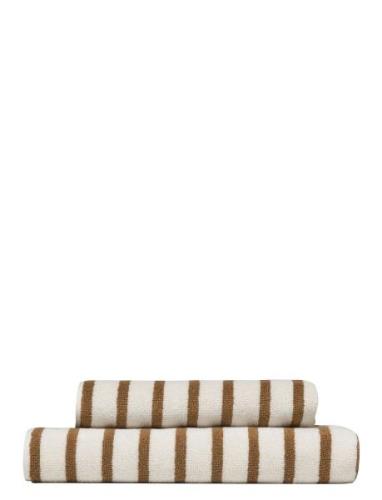 Høie Of Scandinavia Everyday Stripe Cotton Towel Beige