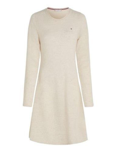 Tommy Hilfiger Soft Wool Flared C-Nk Swt Dress Kräm