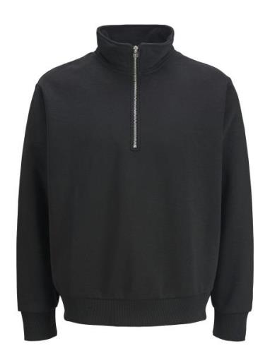 Jack & J S Jjeurban Edge Sweat Half Zip Stydaw24 Ln Svart