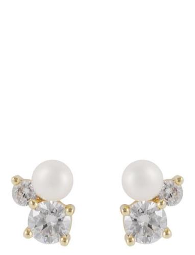 SNÖ Of Sweden Mayfair Small Irregular Pearl Ear G/White - Guld